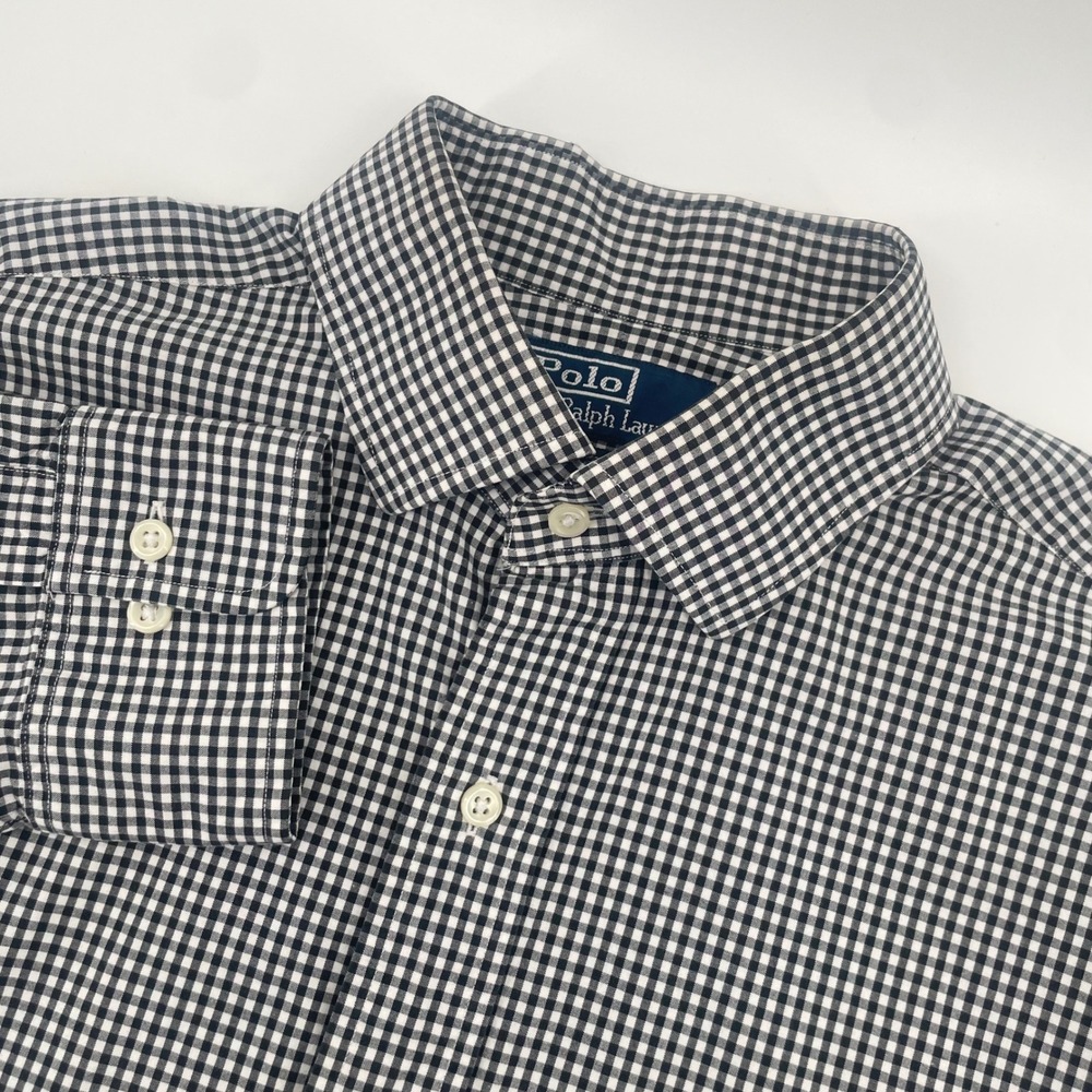 Polo Ralph Lauren Button Down Mens 16.5 34/35 Navy Gingham Regent Classic Fit